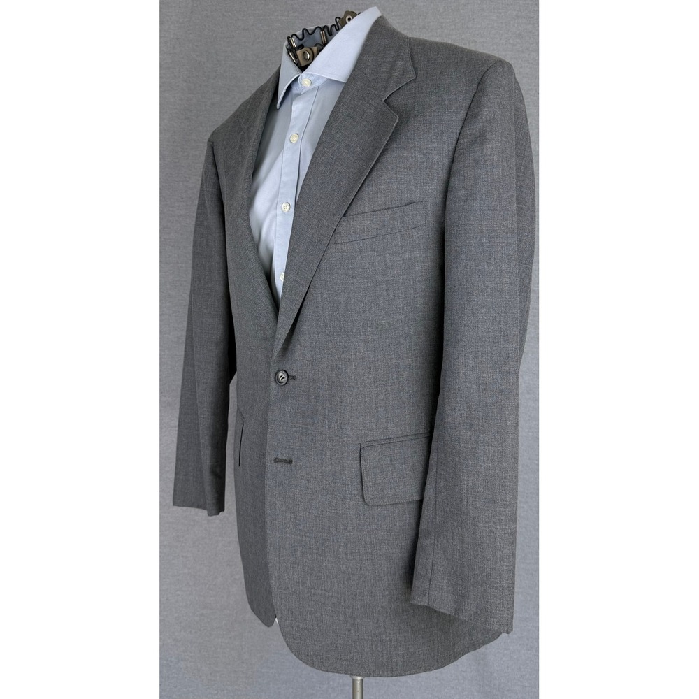 Vintage 60s Cricketeer Grey 2 Piece Suit Woodward & Lothrop 35x29.5 - Picture 2 of 16